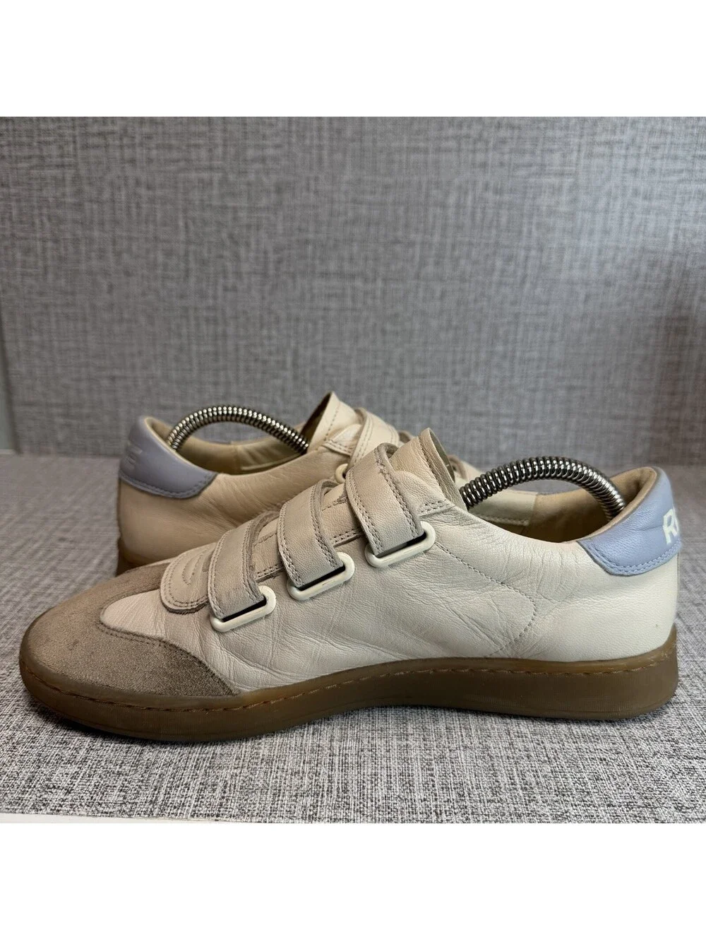 Sam Edelman Reve Women's Sneakers 5.5 Cream Leather, Triple Strap, Casual